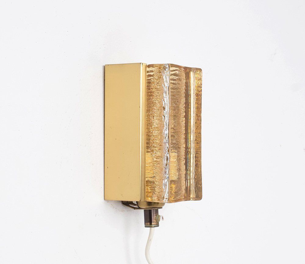 Vitrika Atlantic Brass And Glass Wall Lamps, 1960s, Set Of 2 photo vinterior