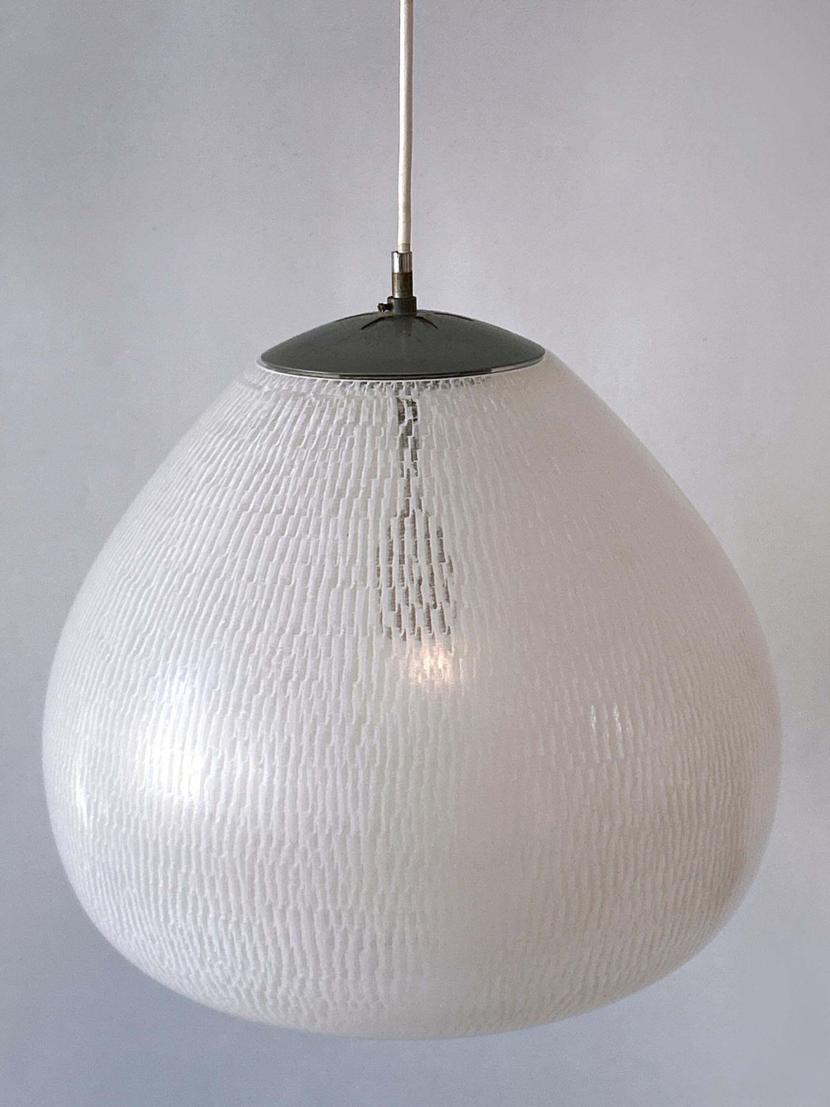 photo for sale Rare & Elegant Mid Century Modern Pendant Lamp By Peill & Putzler Germany 1950s