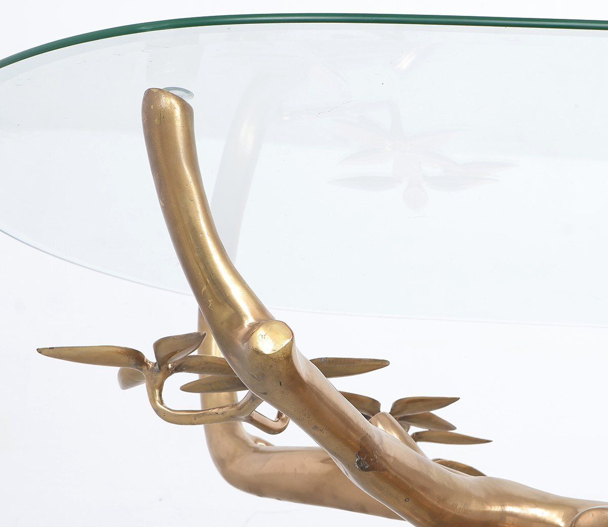 Brass And Glass Bonsai Coffee Table Attributed To Willy Daro, 1970s photo buy