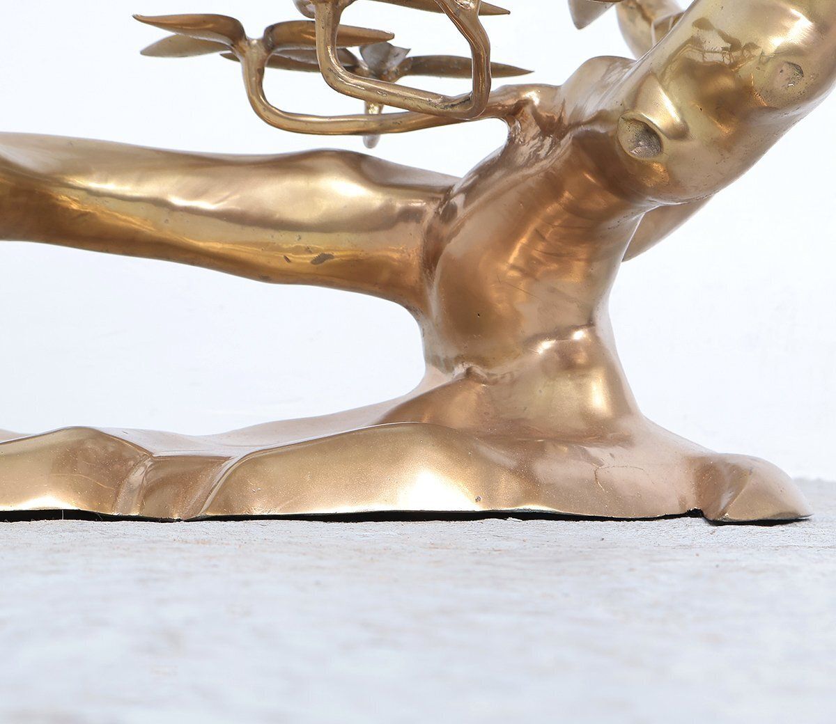 Furniture Brass And Glass Bonsai Coffee Table Attributed To Willy Daro, 1970s photo