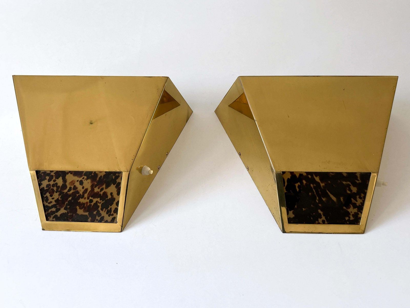 Set Of Two Elegant Mid Century Brass Sconces By Vereinigte Werkstätten 1970s photo 2480.0
