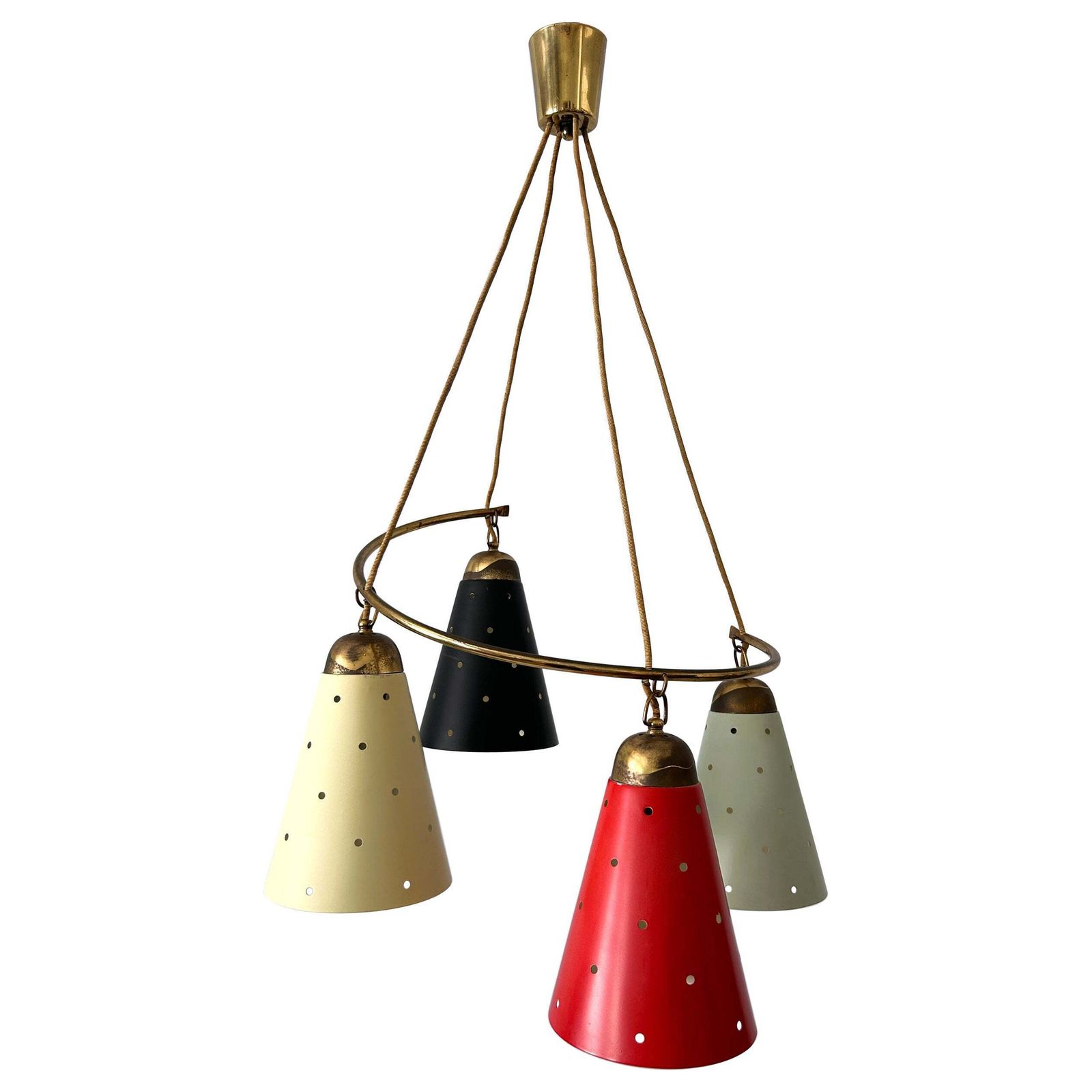 Lovely Four Armed Mid Century Modern Chandelier Or Pendant Light Germany 1950s