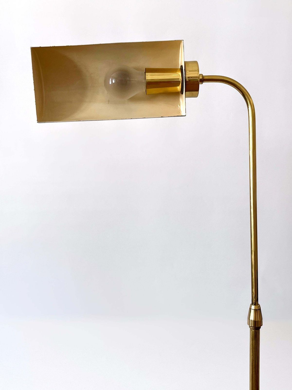 photo for sale Adjustable Mid Century Modern Brass Floor Lamp Or Reading Light Sweden 1960s