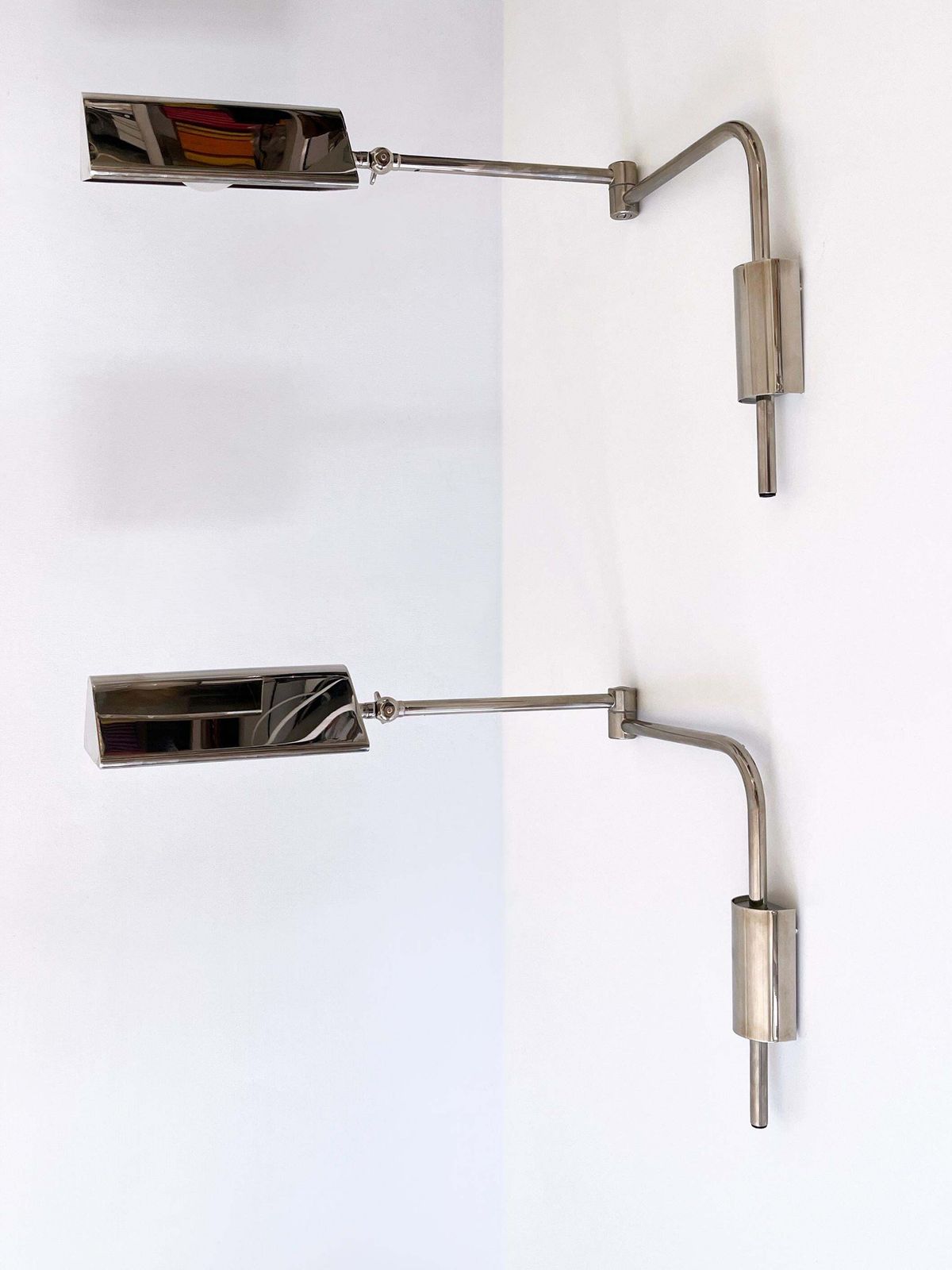 3979.0 Set Of Two Articulated Wall Lamps Or Reading Lights By Florian Schulz 1970s photo
