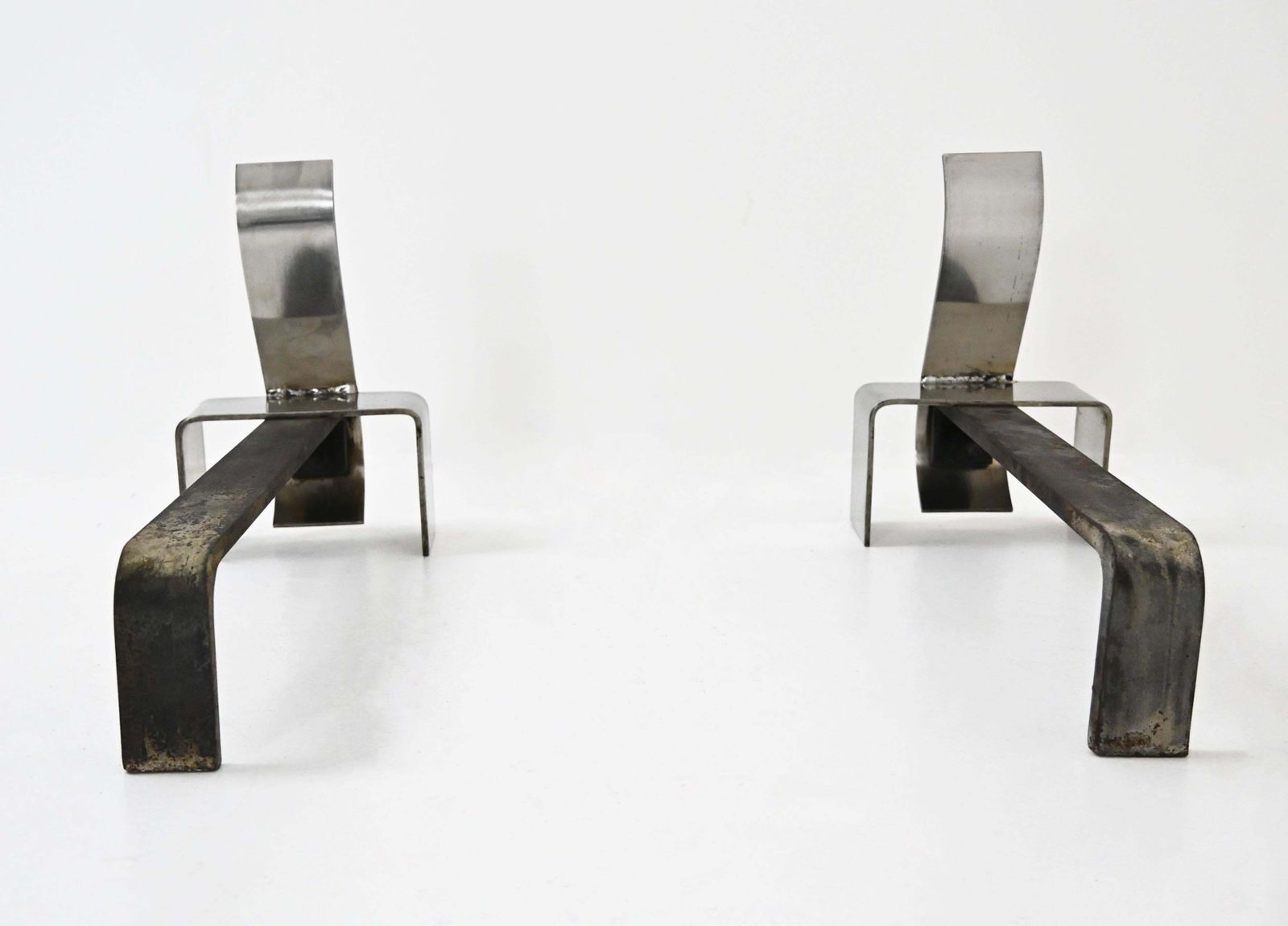 Pair Of Fireplace Andirons, 1970s photo Home Fixtures