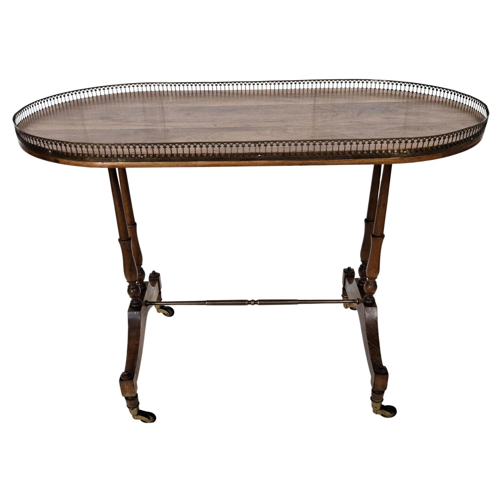 Mid Century Modern Italian Brass Wood Bar Cocktail Side Table Cart