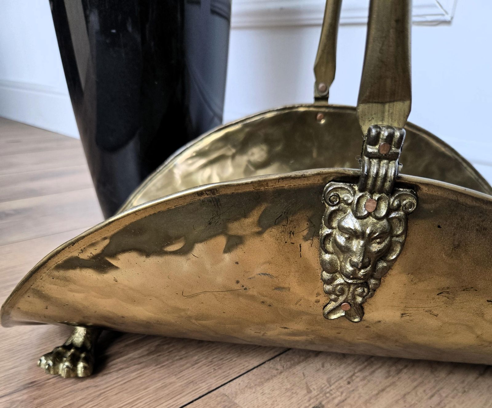 1970s Italian Gilt Brass Bronze Fireplace Wood Log Holder Rack photo buy