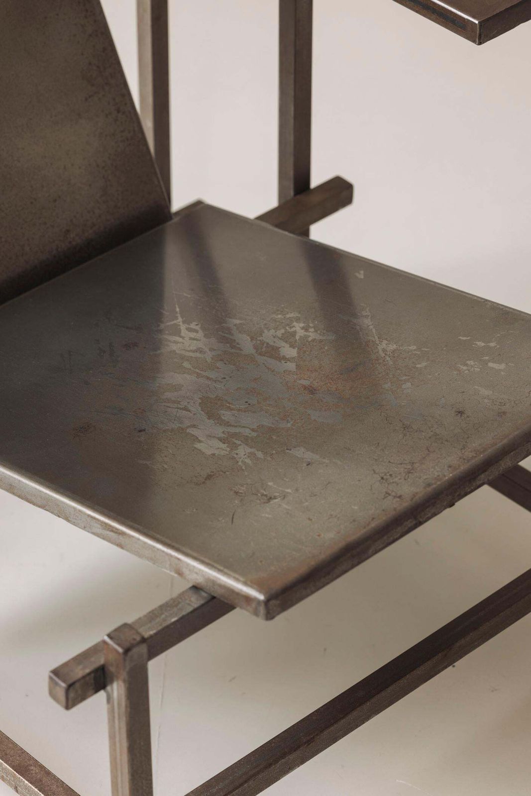 photo furniture Unconventional Modernist Metal Armchair, In The Manner Of Gerrit Rietveld, 1980s