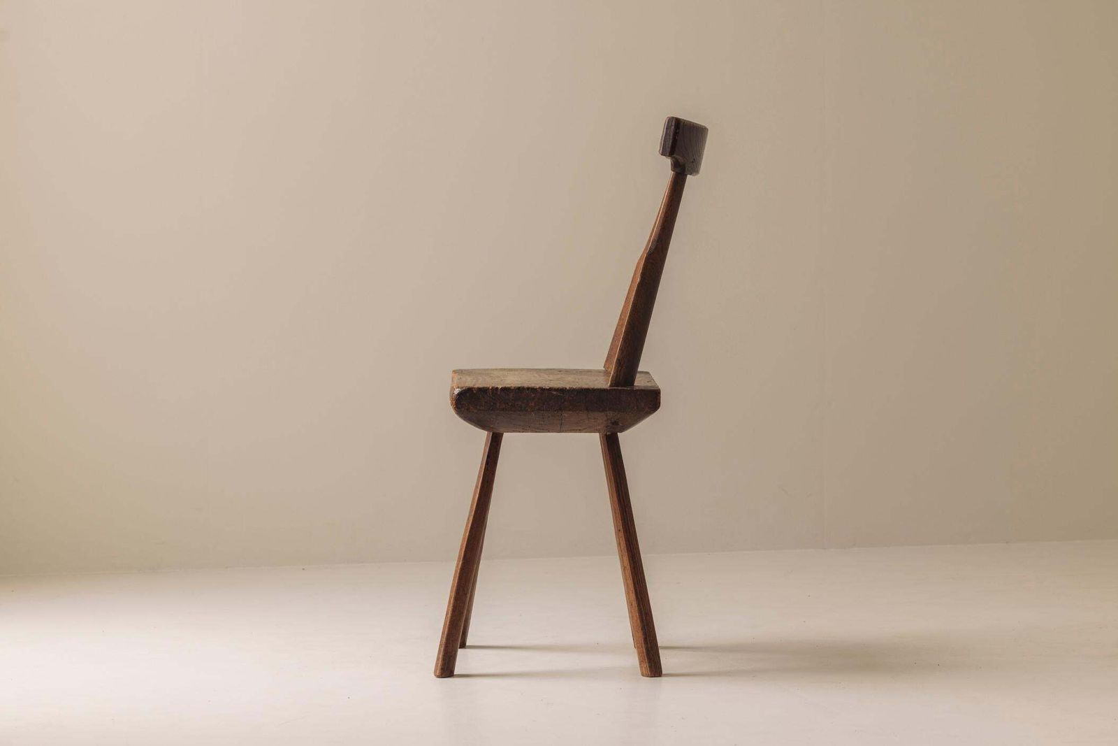 photo for sale Early 19th Century Sculptural French Side Chair In Solid Oak.