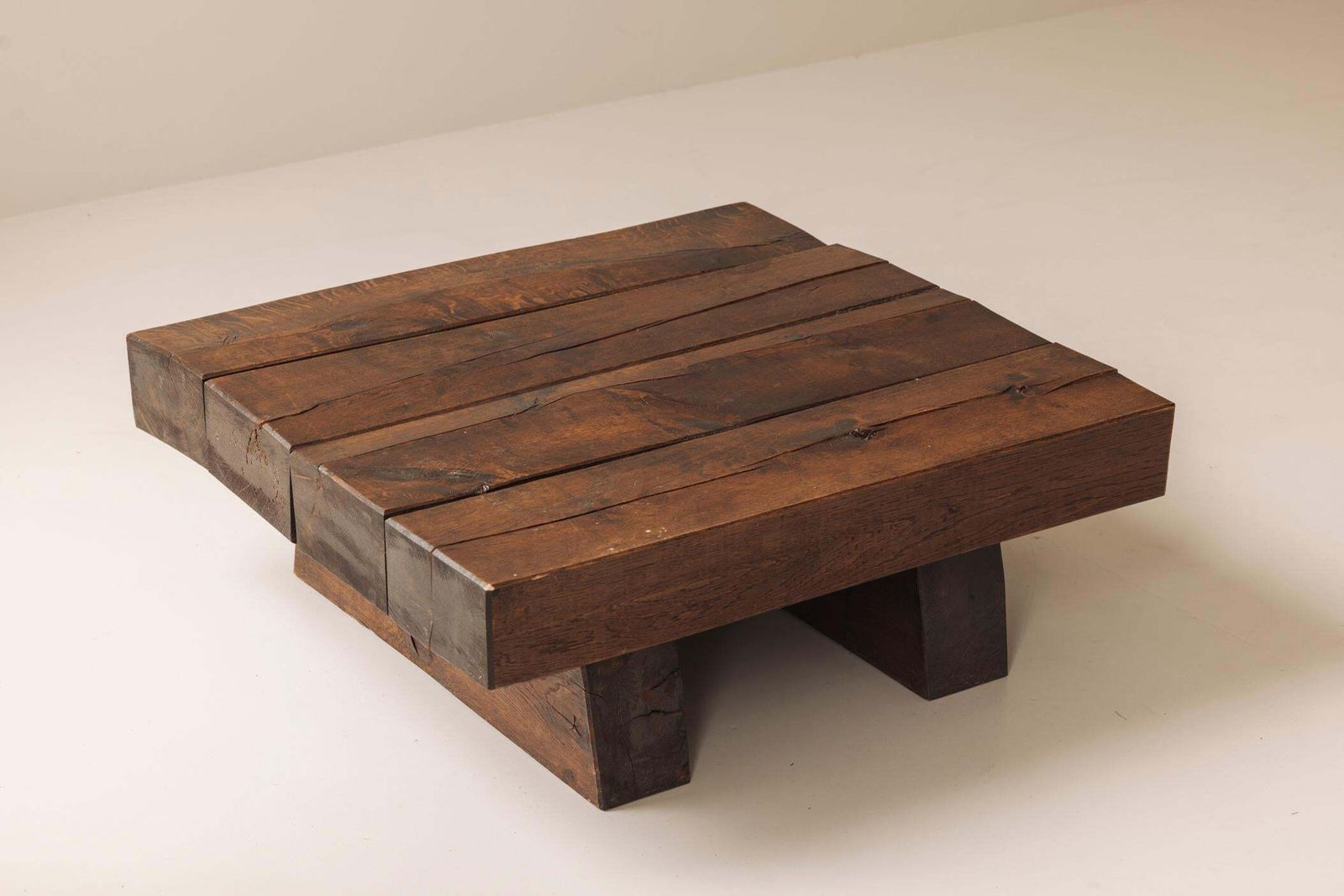 Wabi Sabi French Oak Coffee Table, 1950s photo vintage