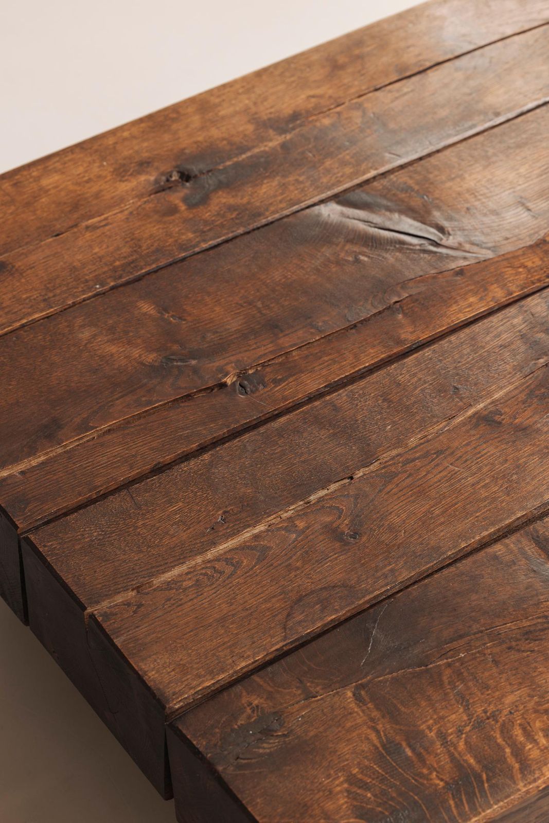 Furniture Wabi Sabi French Oak Coffee Table, 1950s photo
