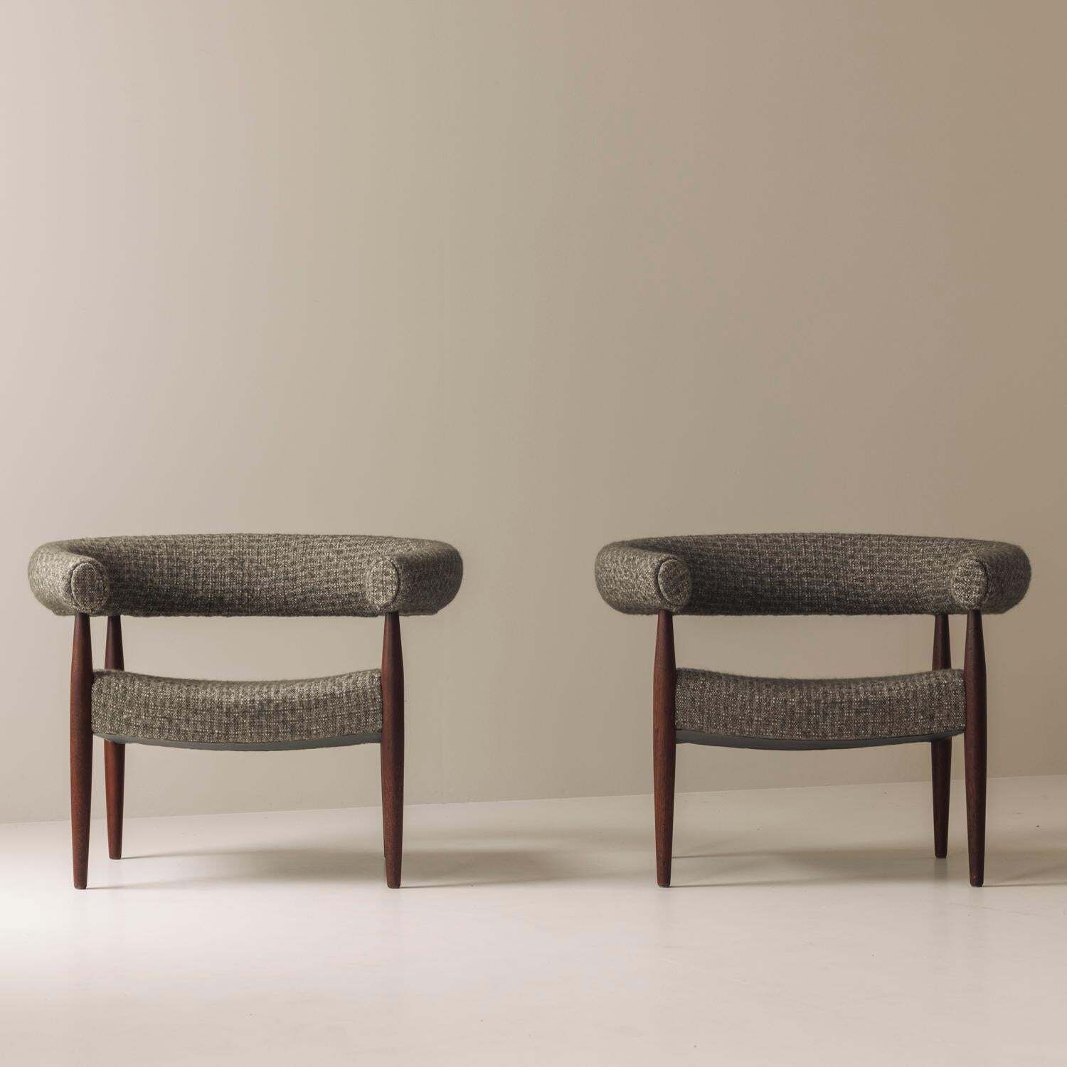 Very Rare Set Of 'Ring Chairs' By Nanna And Jørgen Ditzel, Denmark 1958 photo for sale