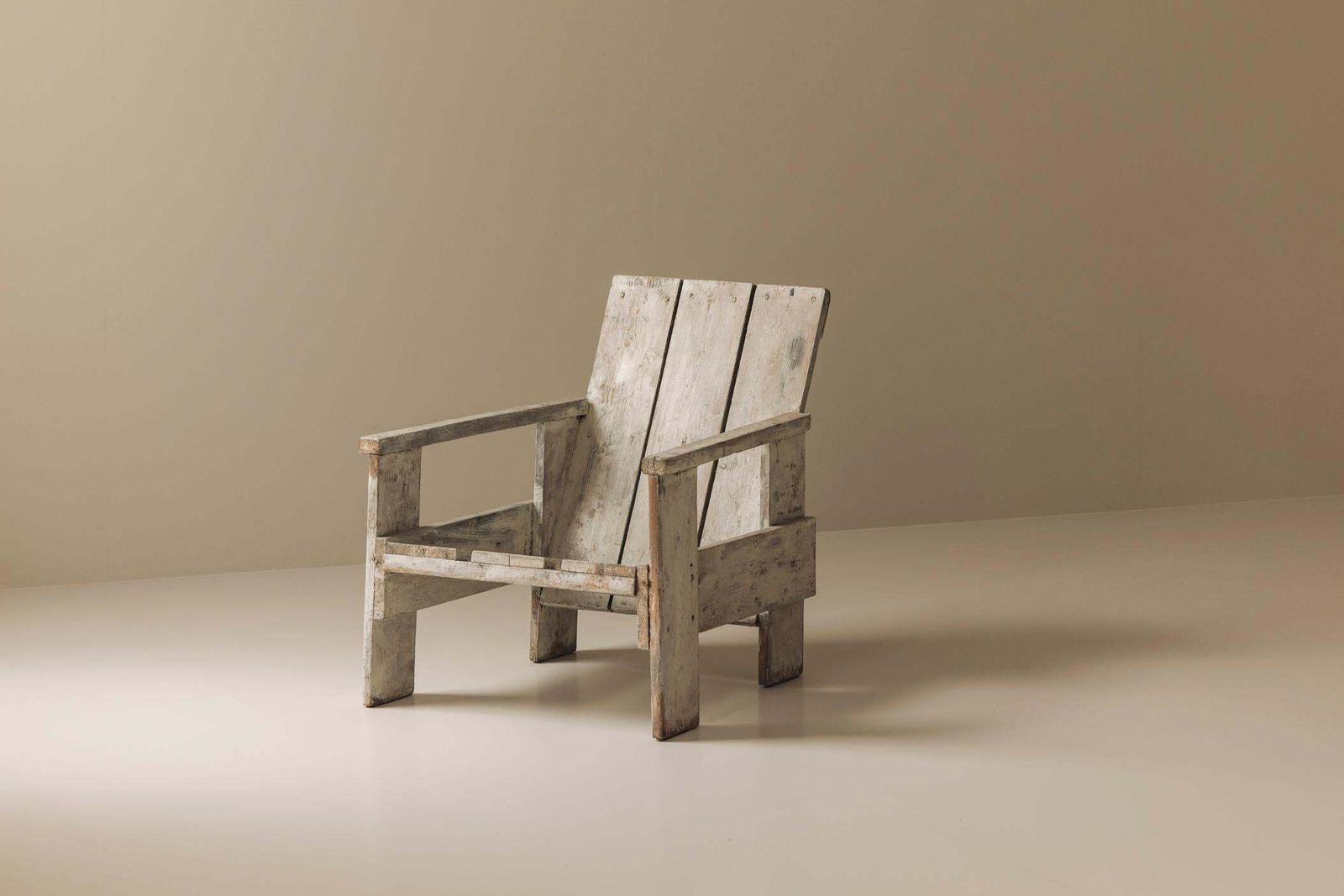 Unconventional Crate Chair, In The Manner Of Gerrit Rietveld, 1970s photo for sale