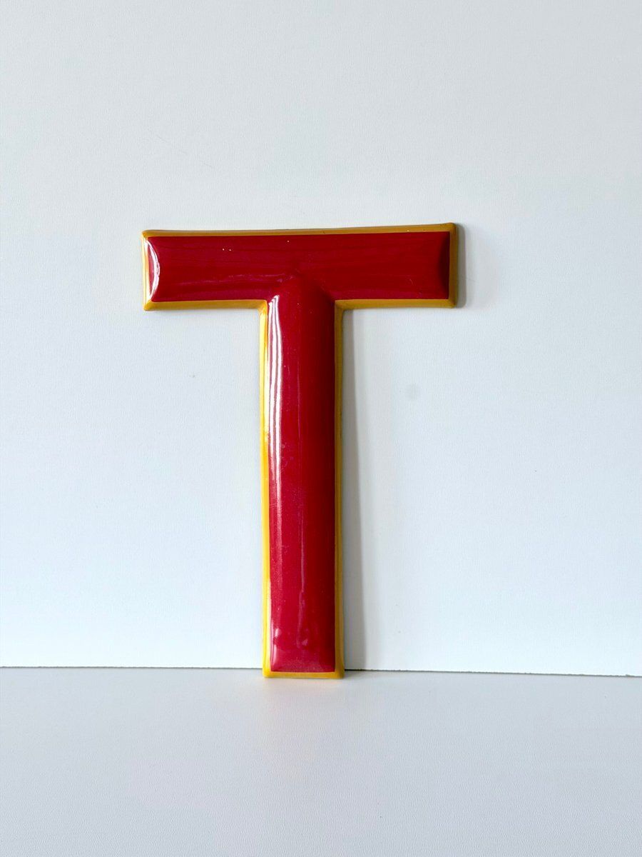 Industrial Enamel Letter T, 1960 photo buy