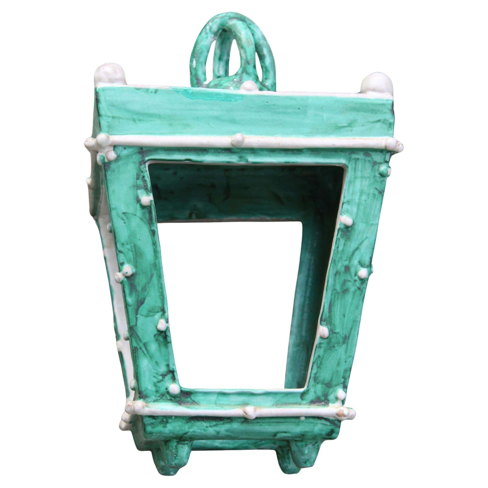 Lanterna In Ceramica Di Vietri In Ceramica Smaltata 1950s