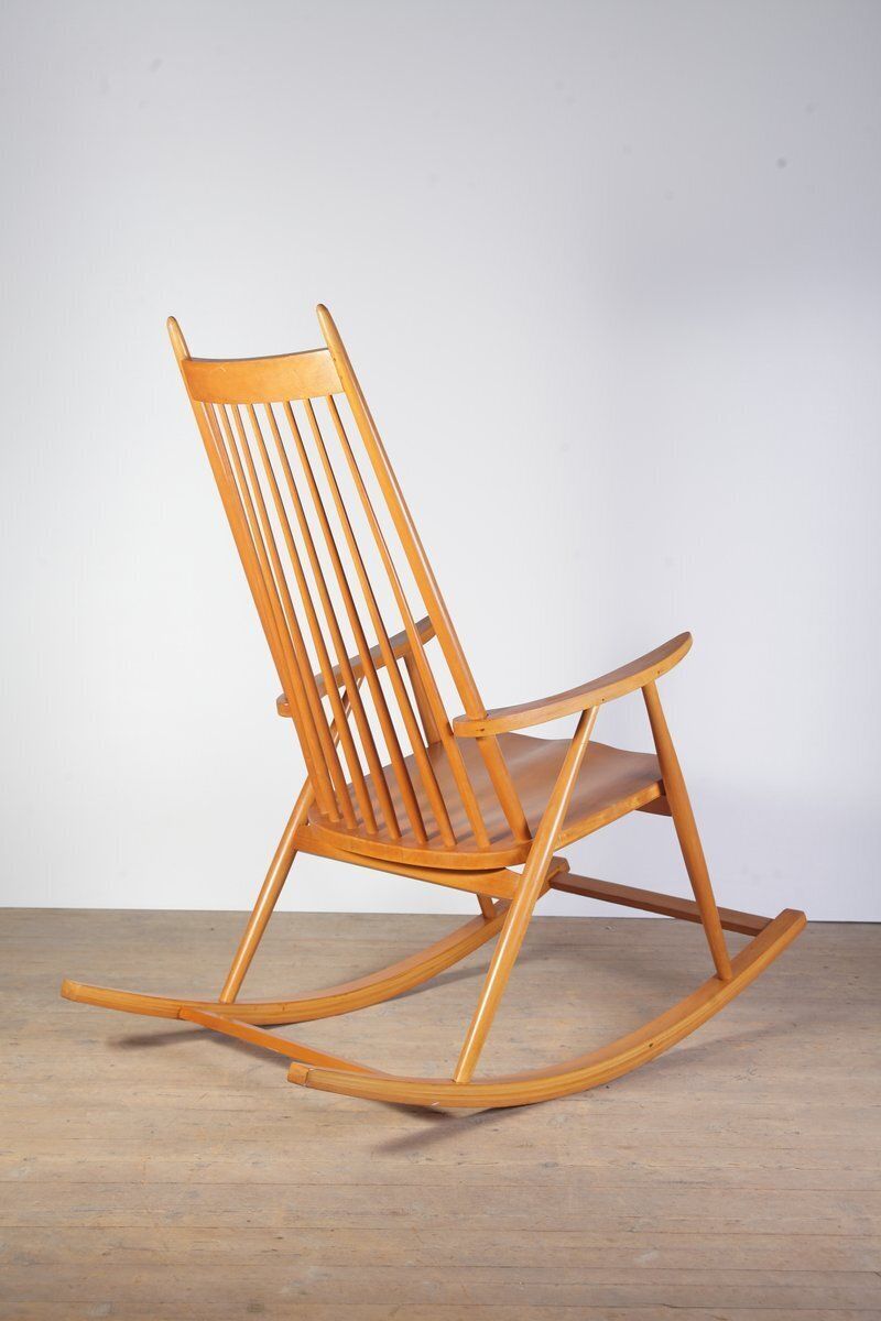 Mid Century Rocking Chair In The Style Of V. Puunjalostus, Former Czechoslovakia, 1970s photo Furniture