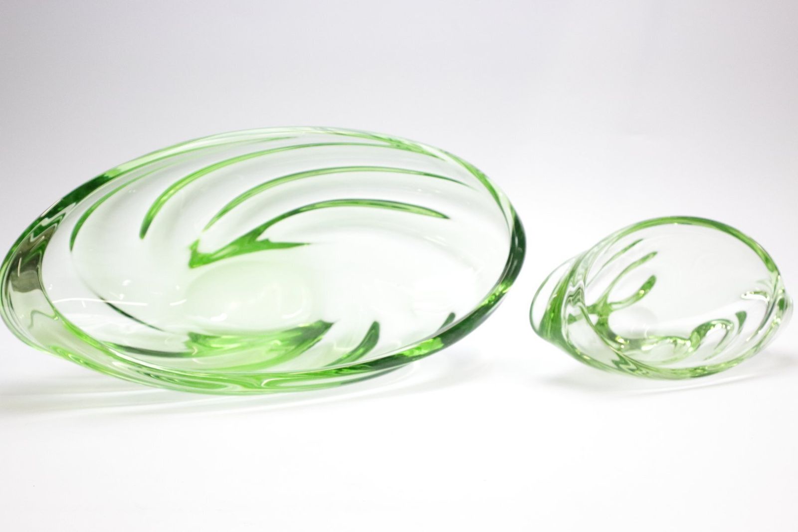 Green Glass Bowl By Jan Beranek For Skrdlovice, Czech, 1970s, Set Of 2 photo Home Decor