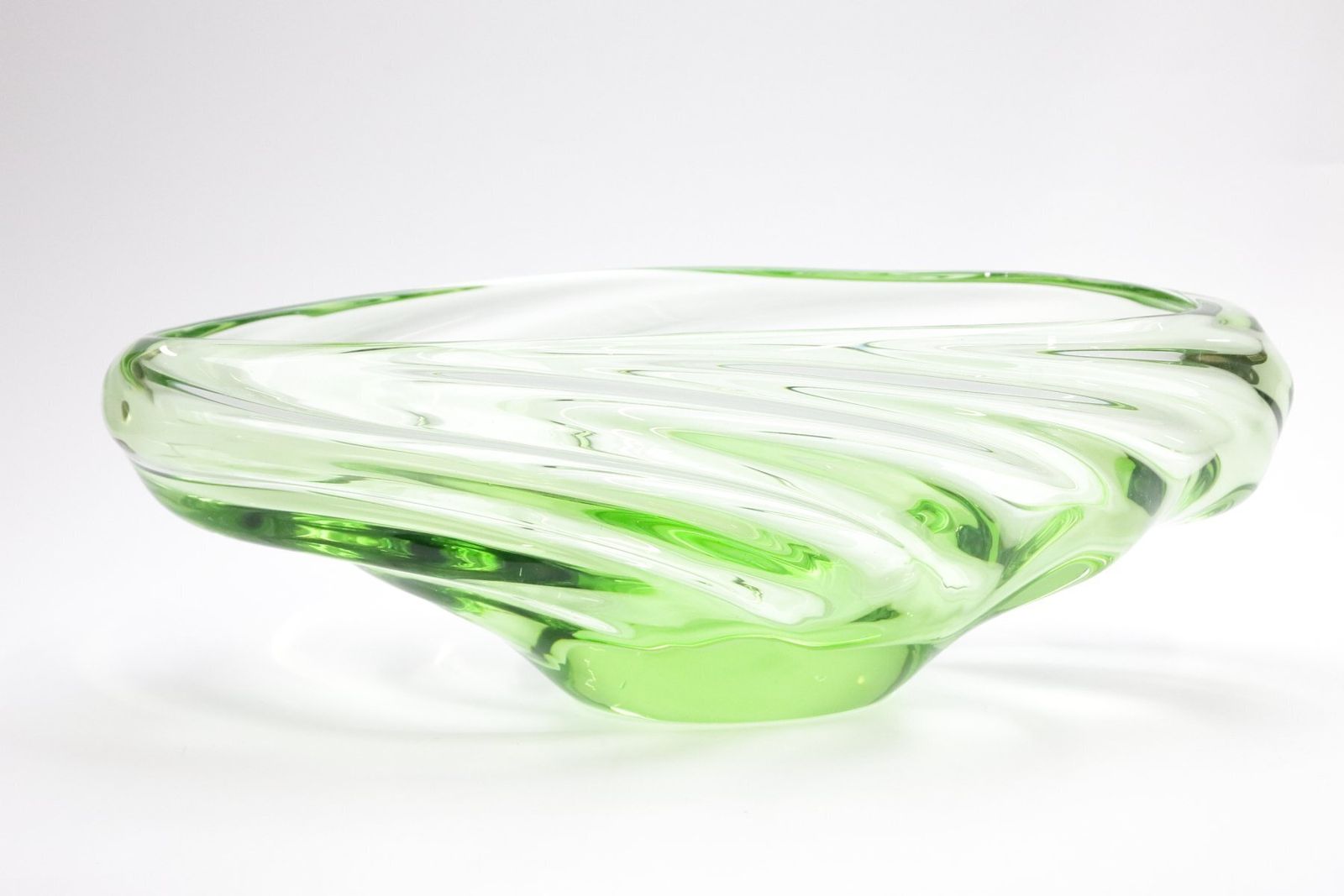 Home Decor Green Glass Bowl By Jan Beranek For Skrdlovice, Czech, 1970s, Set Of 2 photo
