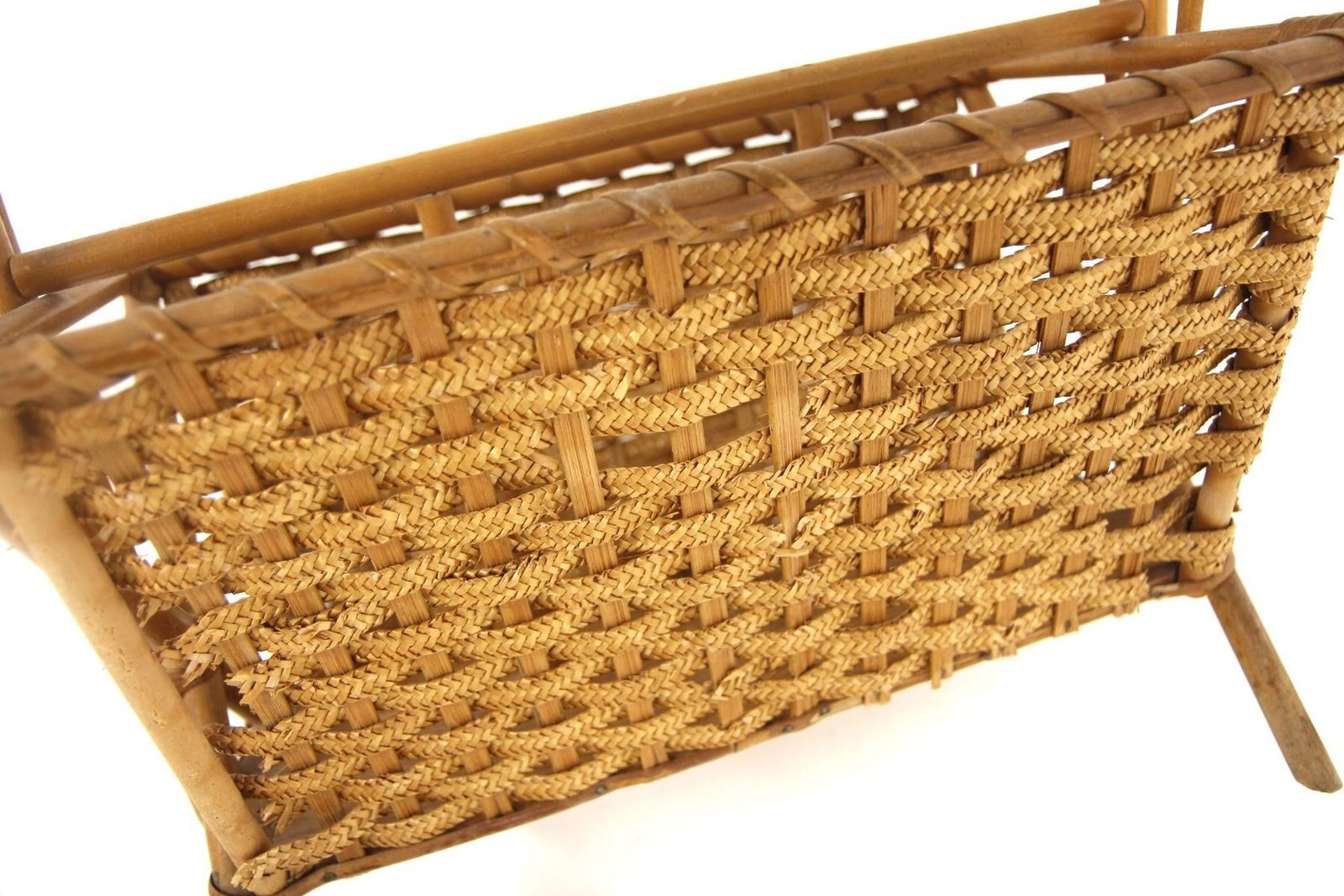Scandinavian Rattan Magazine Rack, 1950 photo 295.0