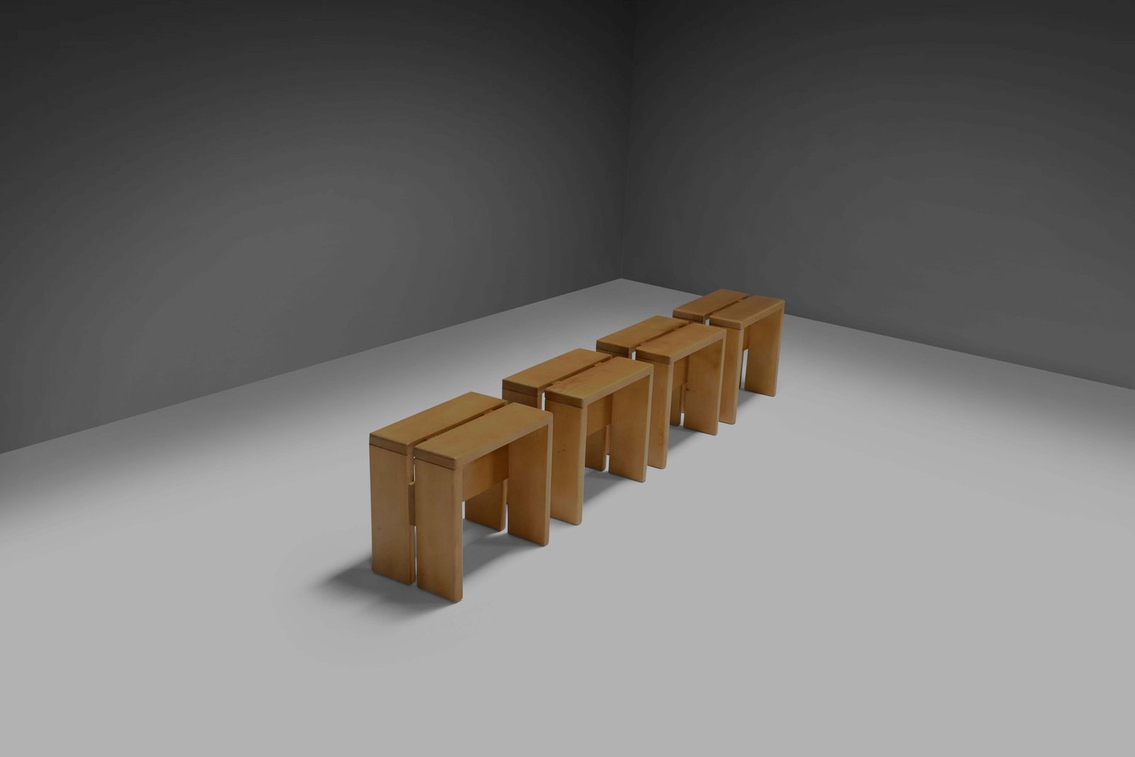 1 Of 4 Charlotte Perriand Stools For Les Arcs, France 1960s photo 1758.0