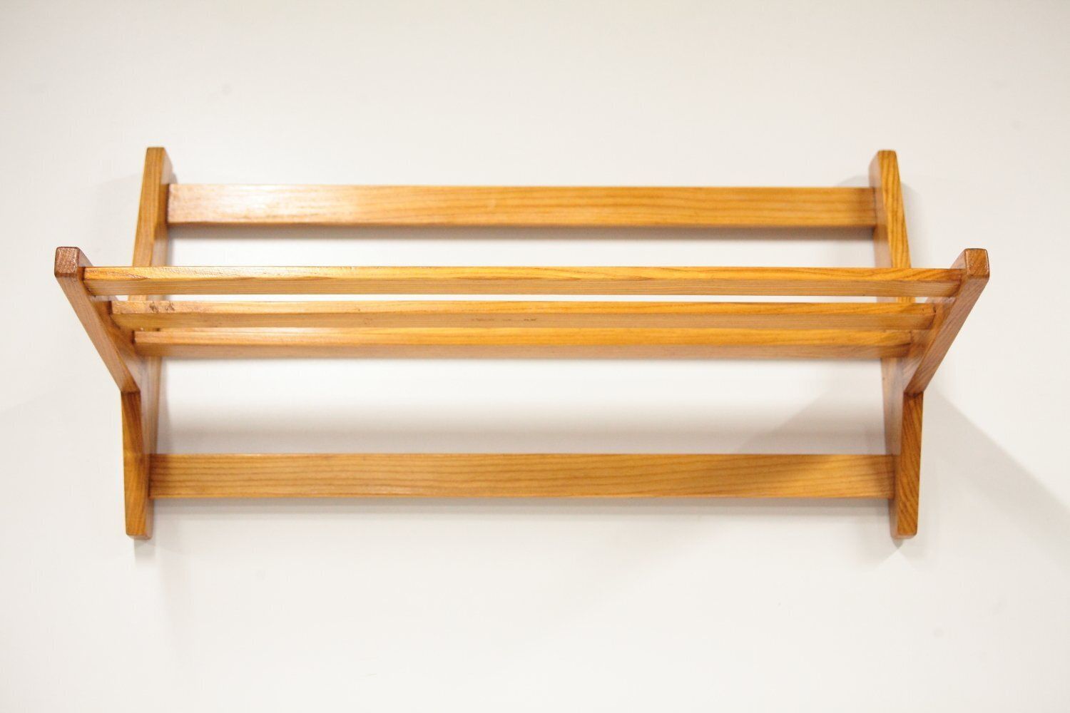 Mid Century Ash Wood Shelf, Former Czechoslovakia, 1970s photo vinterior