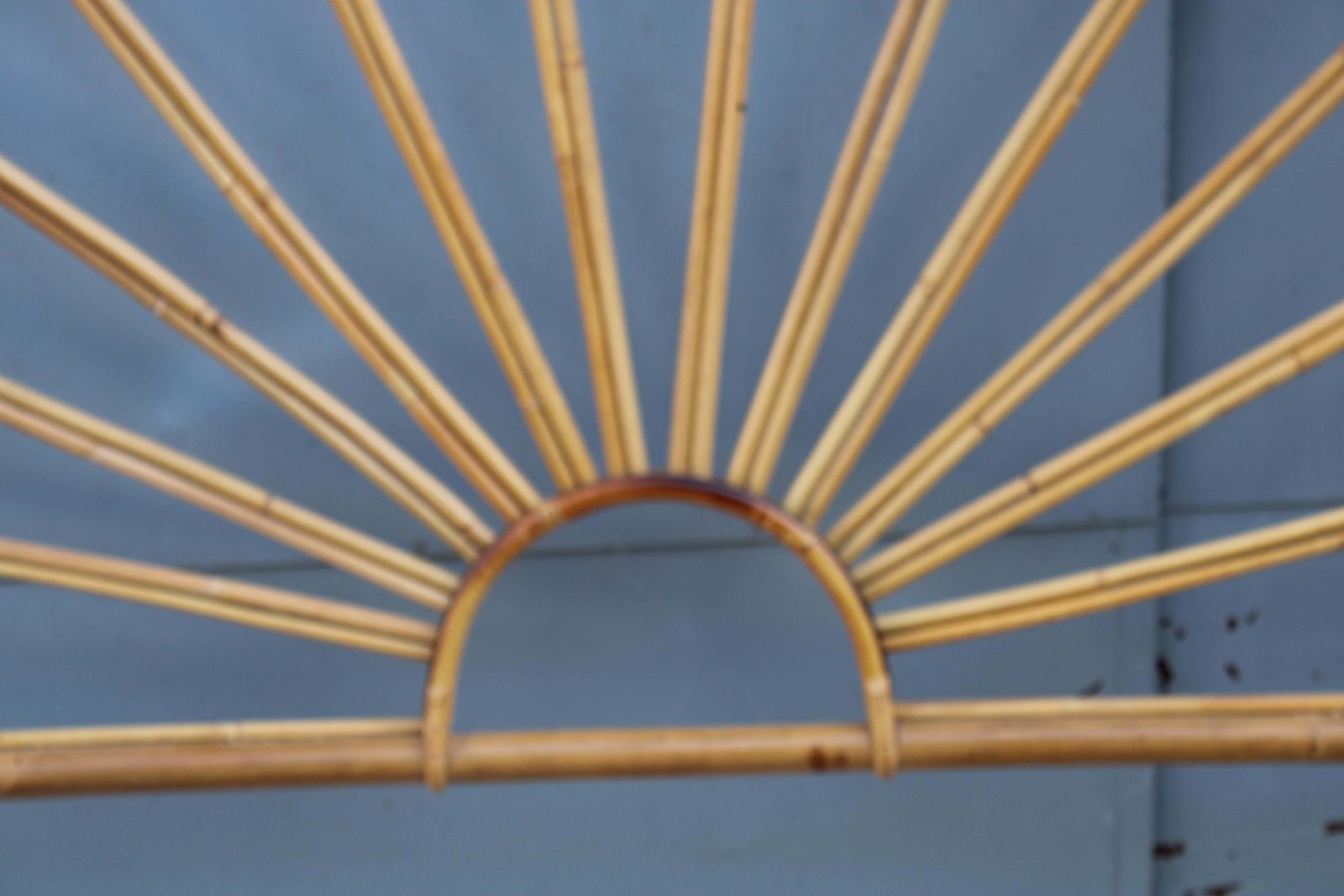 Curved Fan Bamboo Decorative Bed Italian Design 1950s Mid Century photo for sale