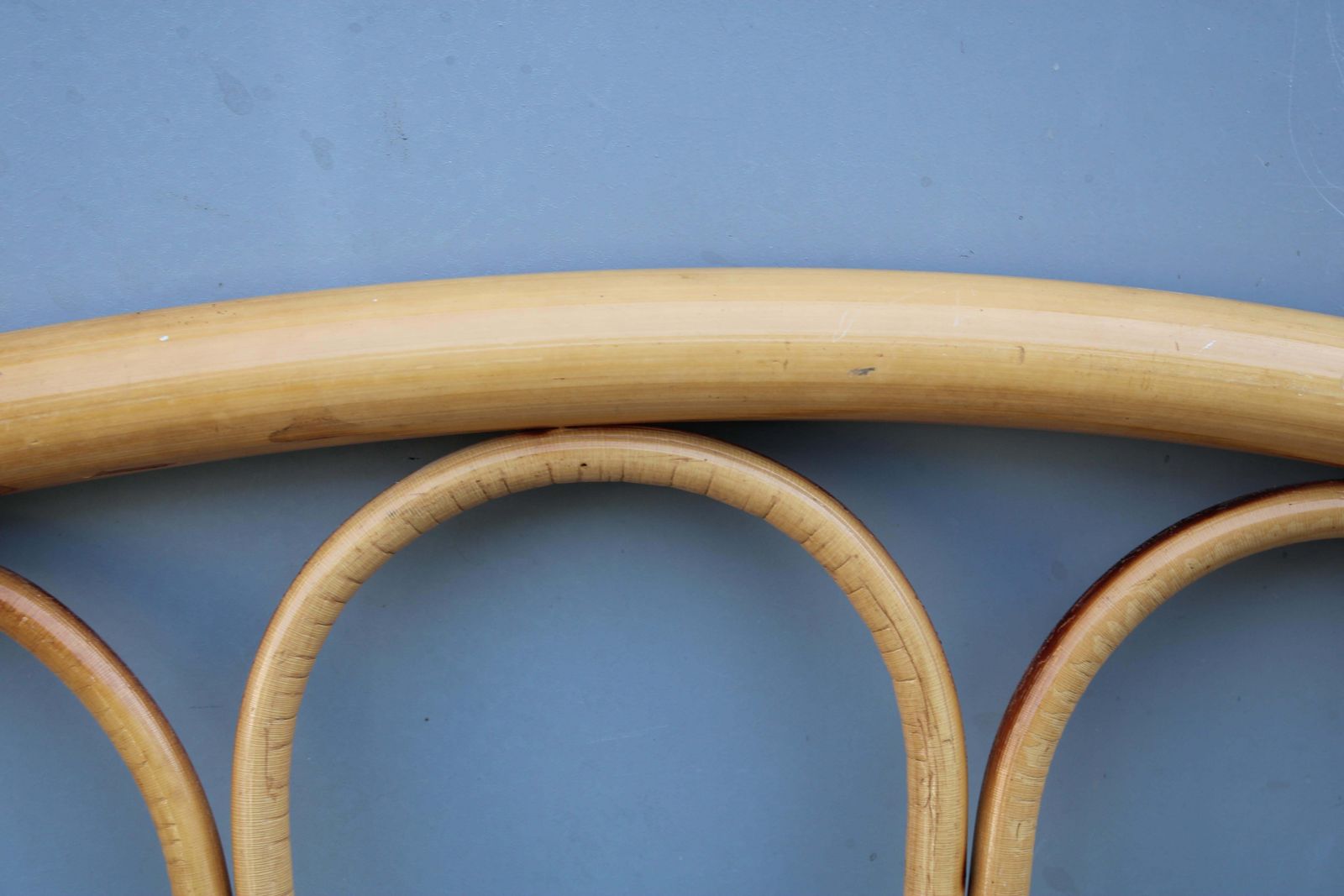 Curved Fan Bamboo Decorative Bed Italian Design 1950s Mid Century photo Furniture