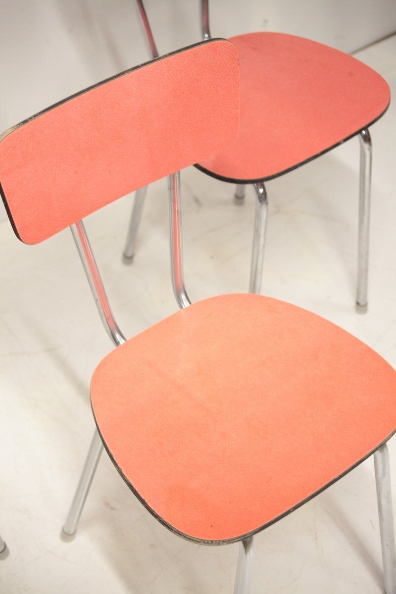 Mid Century Formica Bistrostoelen, Voormalig Tsjecho Slowakije, Jaren 1970, Set Van 4 photo Meubels