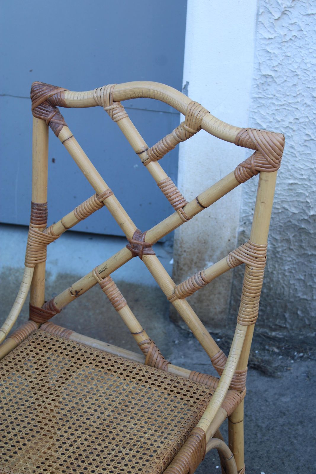 Square Dining Table With Chairs In Bamboo Southern Nurseries 1970s photo 3719.0