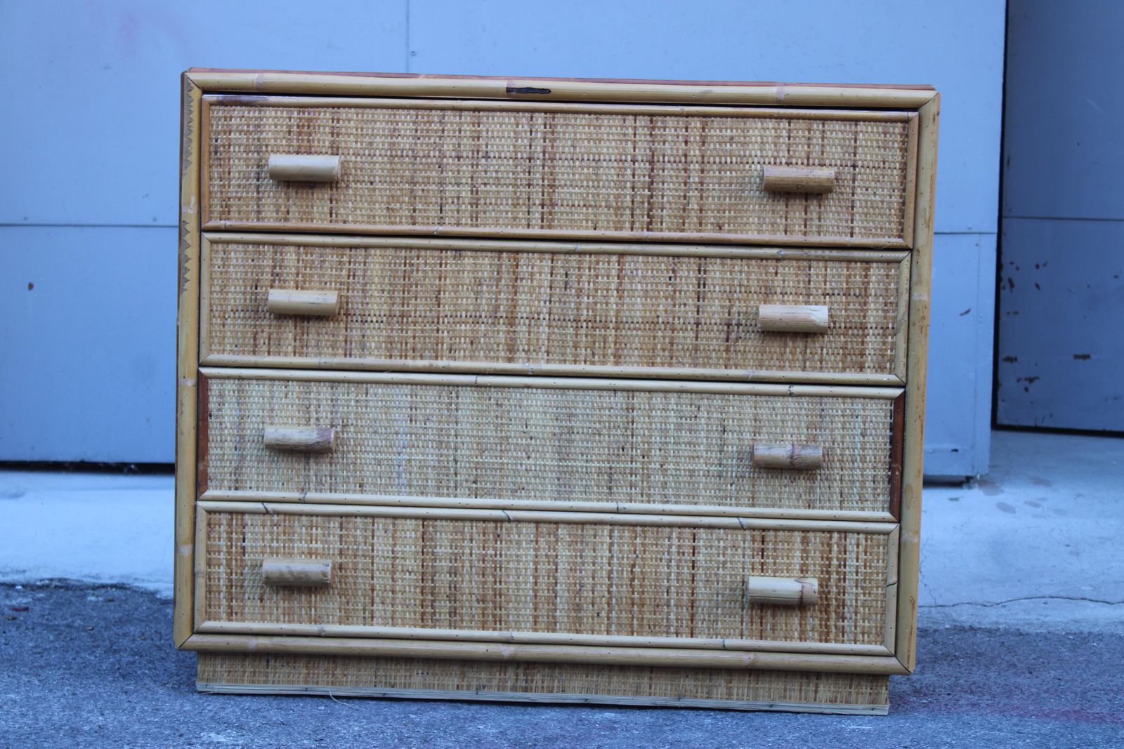 1874.0 Italian Bamboo Chest Of Drawers With Drawers 1970 photo