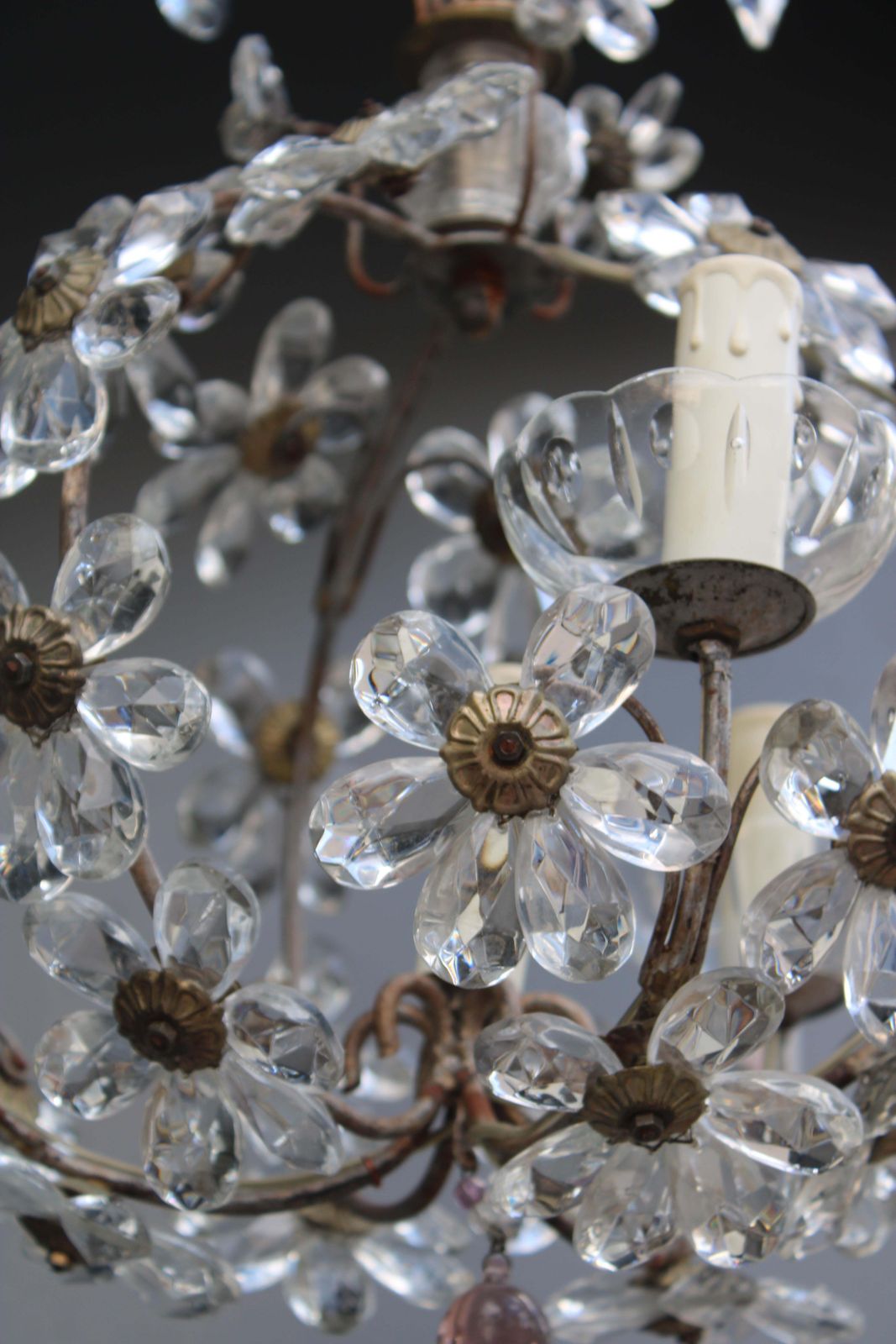 photo furniture Metal And Crystal Lantern French 1950s Mid Century France Design