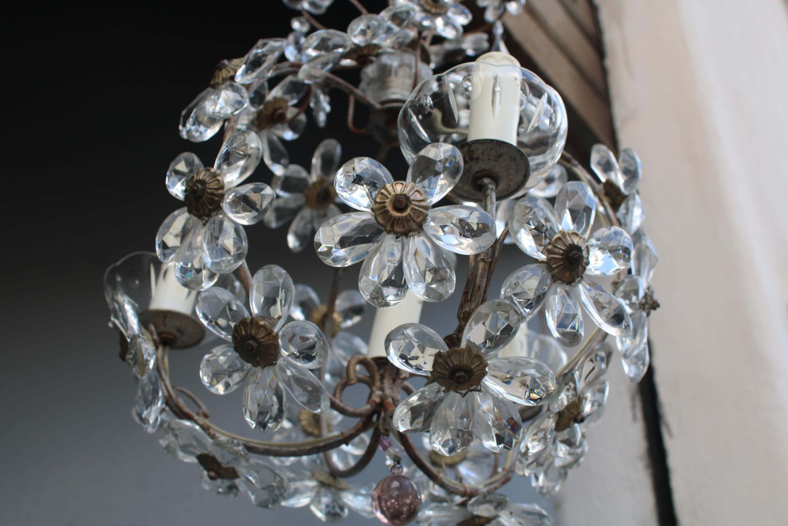 photo buy Metal And Crystal Lantern French 1950s Mid Century France Design