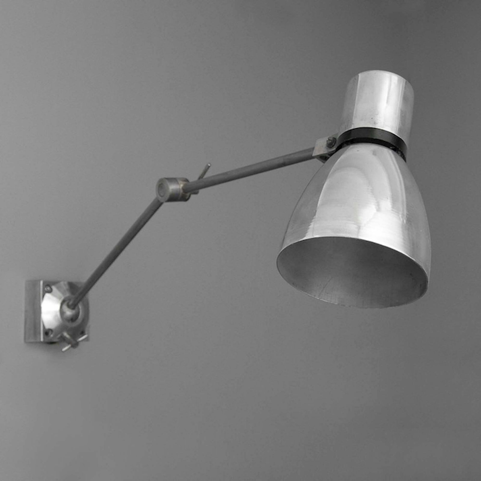 1950's Industrial Cantilever Wall Lamp — Mid Century Factory Salvage photo for sale