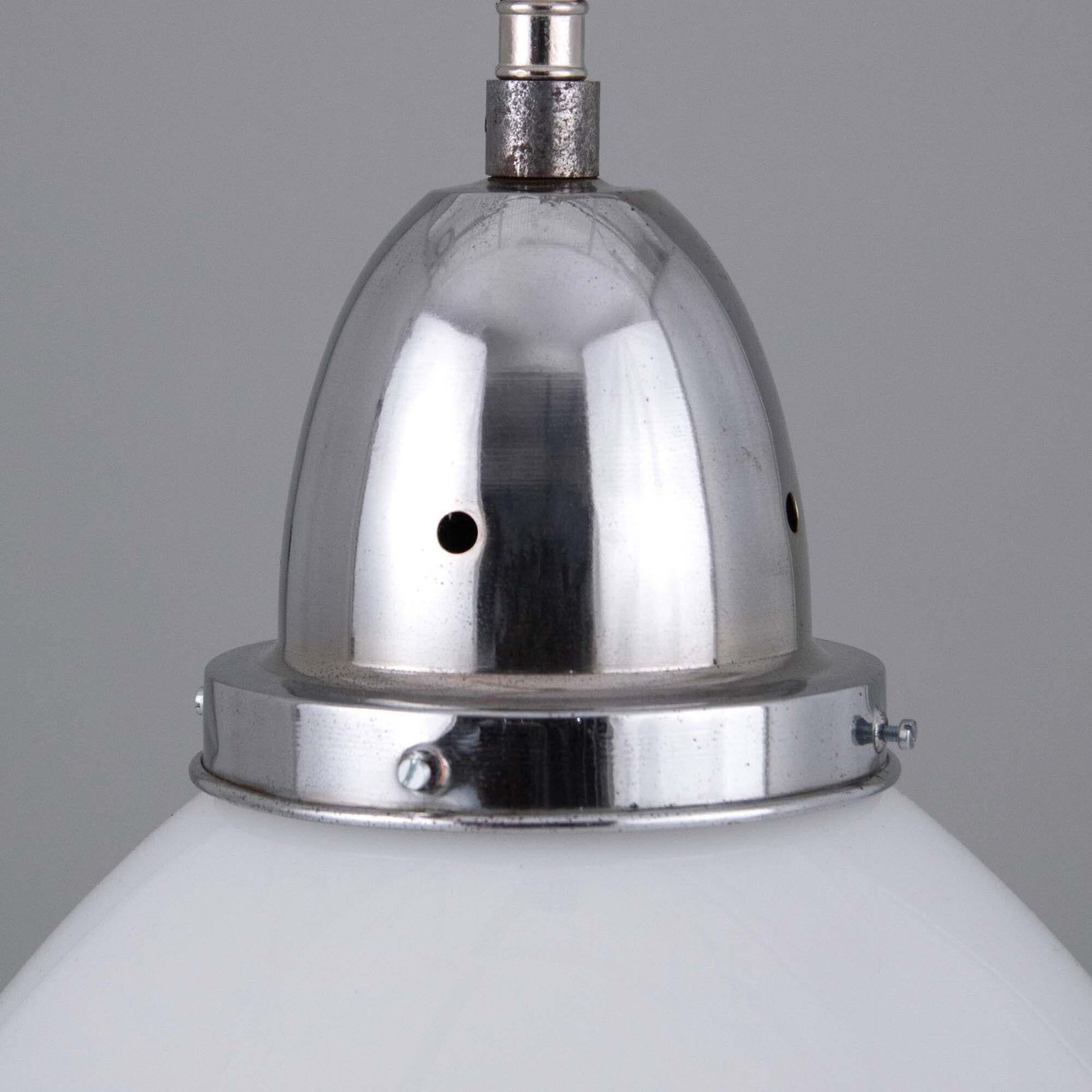 1930s German Art Deco Opaline Pendant Light With Original Chrome Gallery photo furniture