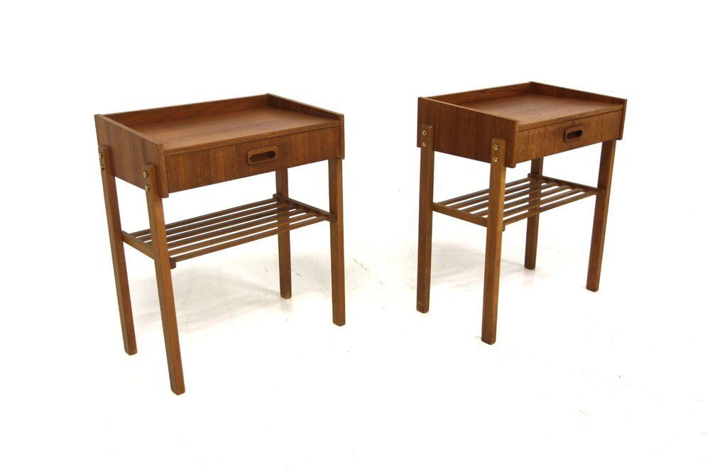 Teak Bedside Tables, Sweden, 1960, Set Of 2
