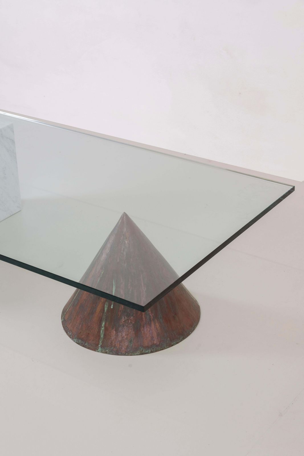 Massimo Vignelli Kono Table In Carrara Marble And Copper By Casigliani 1970s photo furniture