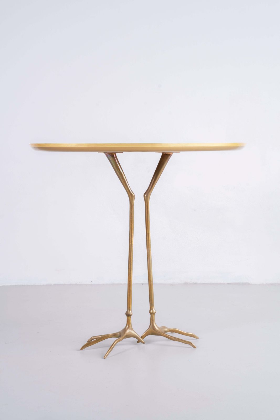 Meret Oppenheim Traccia Side Table In Wood Gold Leaf And Bronze By Gavina 1980s photo Furniture