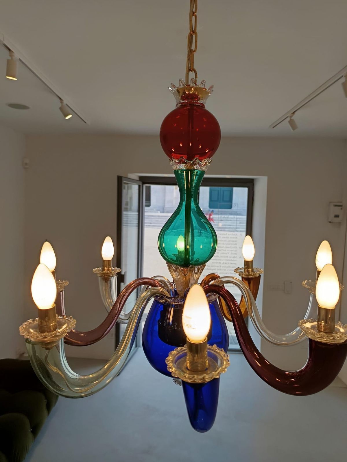 Gio Ponti Blown Murano Glass Chandelier By Venini 1946 photo vintage