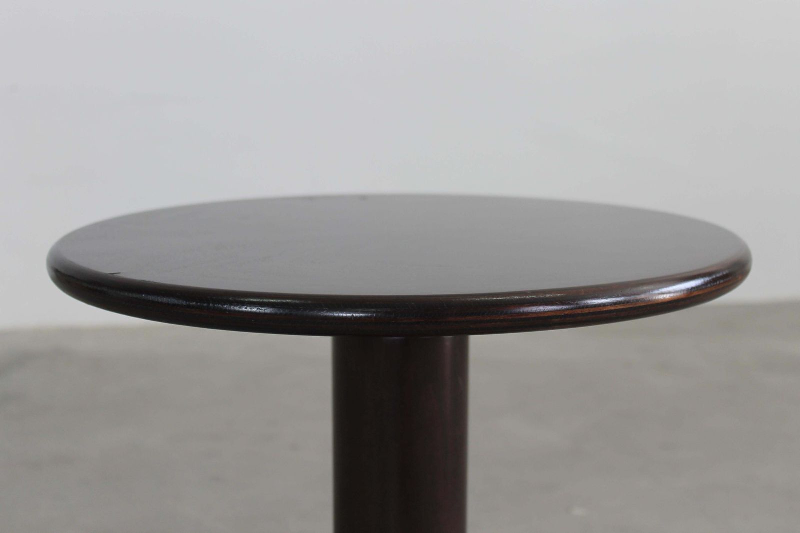 Ettore Sottsass Rocchettone Round Side Table In Walnut Wood By Poltronova 1960s photo furniture