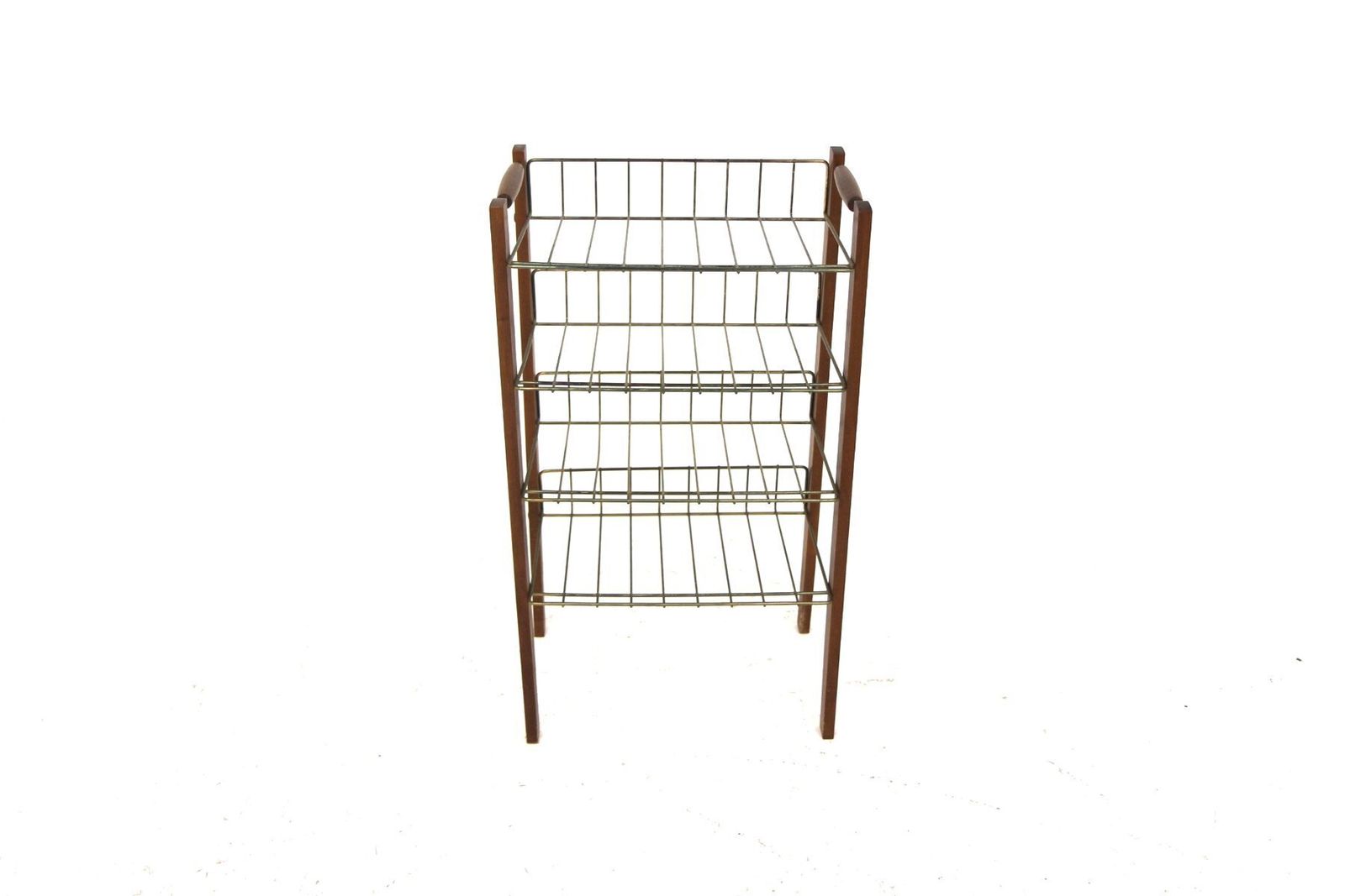 Scandinavian Magazine Rack In Beech And Metal, 1960 photo for sale