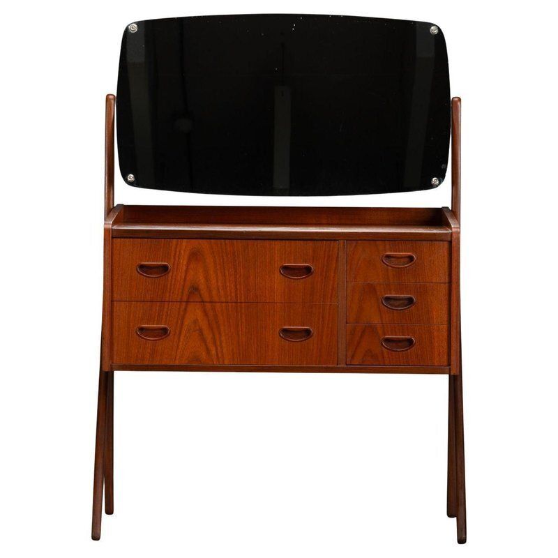 Danish Vanity Dressing Table In Teak From Ag Spejl Kobberbeskyttet, 1960s