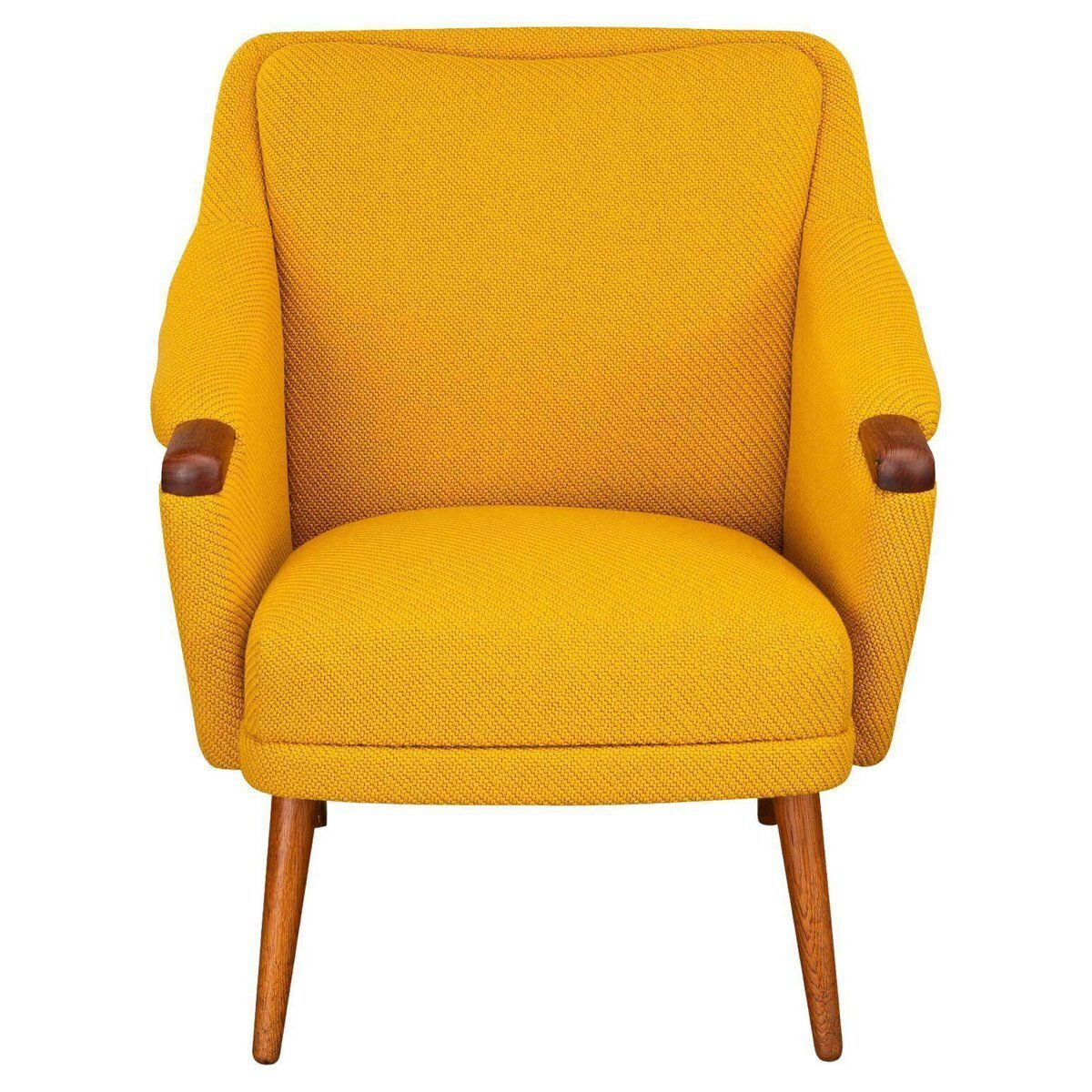 Yellow Armchair Attributed To Johannes Andersen For Cfc Silkeborg, 1960s