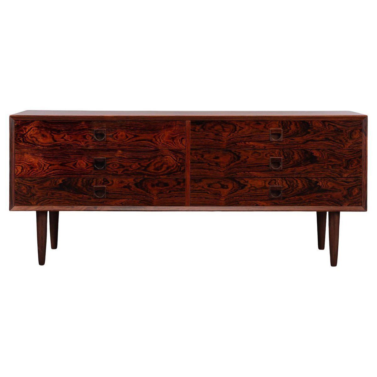 Low Mid Century Rosewood Chest Of Drawers Attributed To Brouer Møbelfabrik, 1960s