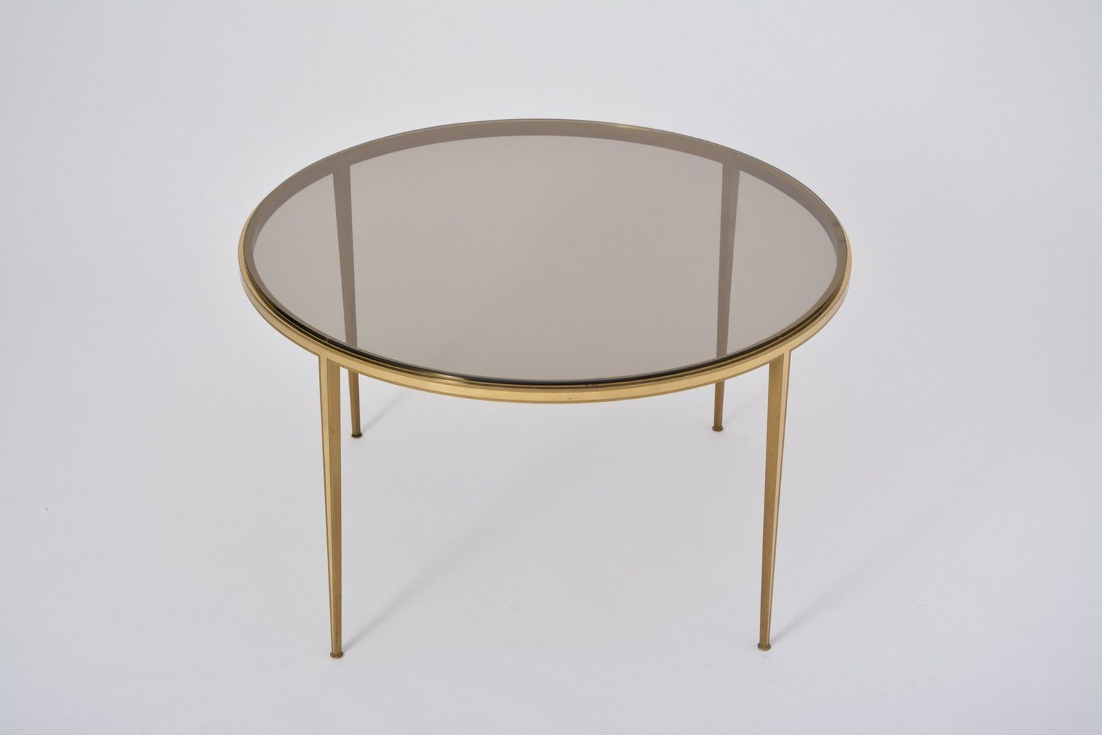 Circular Golden Brass Coffee Table From Vereinigte Werkstätten, 1960s