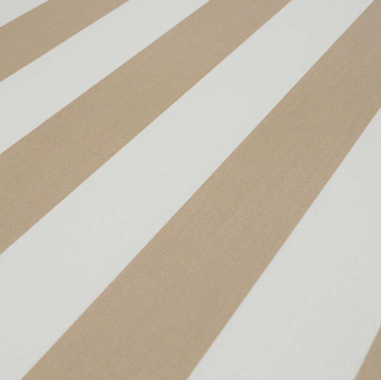 photo for sale Outdoor Chair In Beige And Off White Striped Fabric With Black Bas