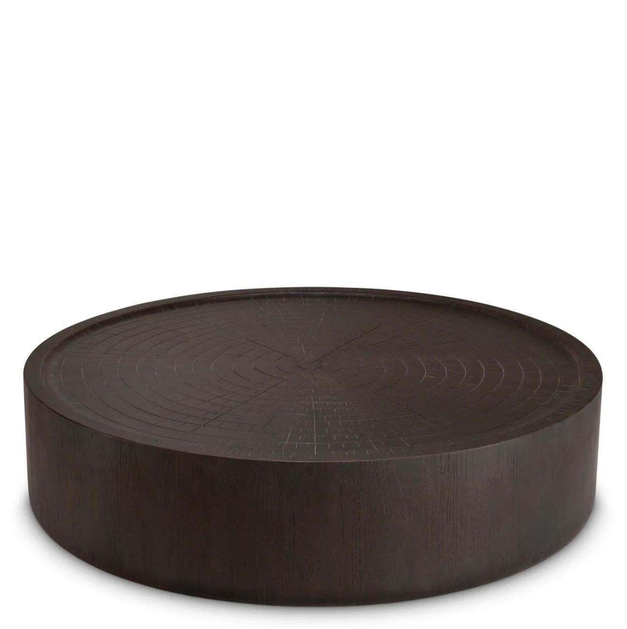 Large Round Coffee Table In Dark Brown Fiber Reinforced Concrete photo 2797.0