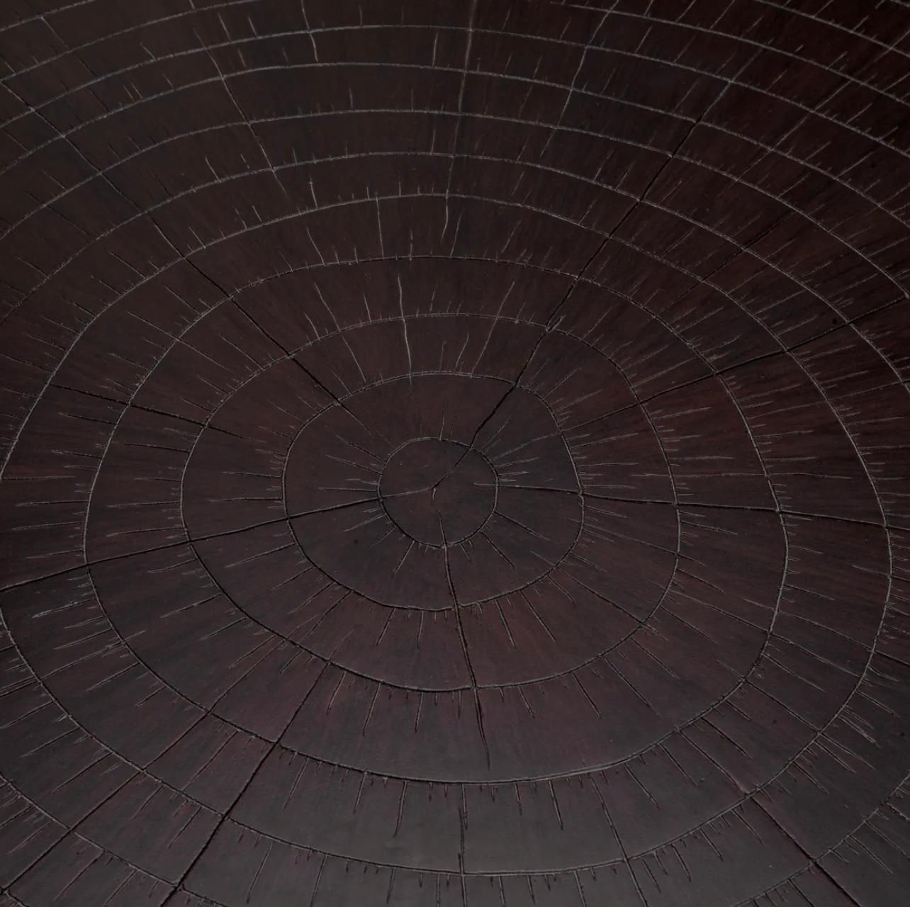 Large Round Coffee Table In Dark Brown Fiber Reinforced Concrete photo buy