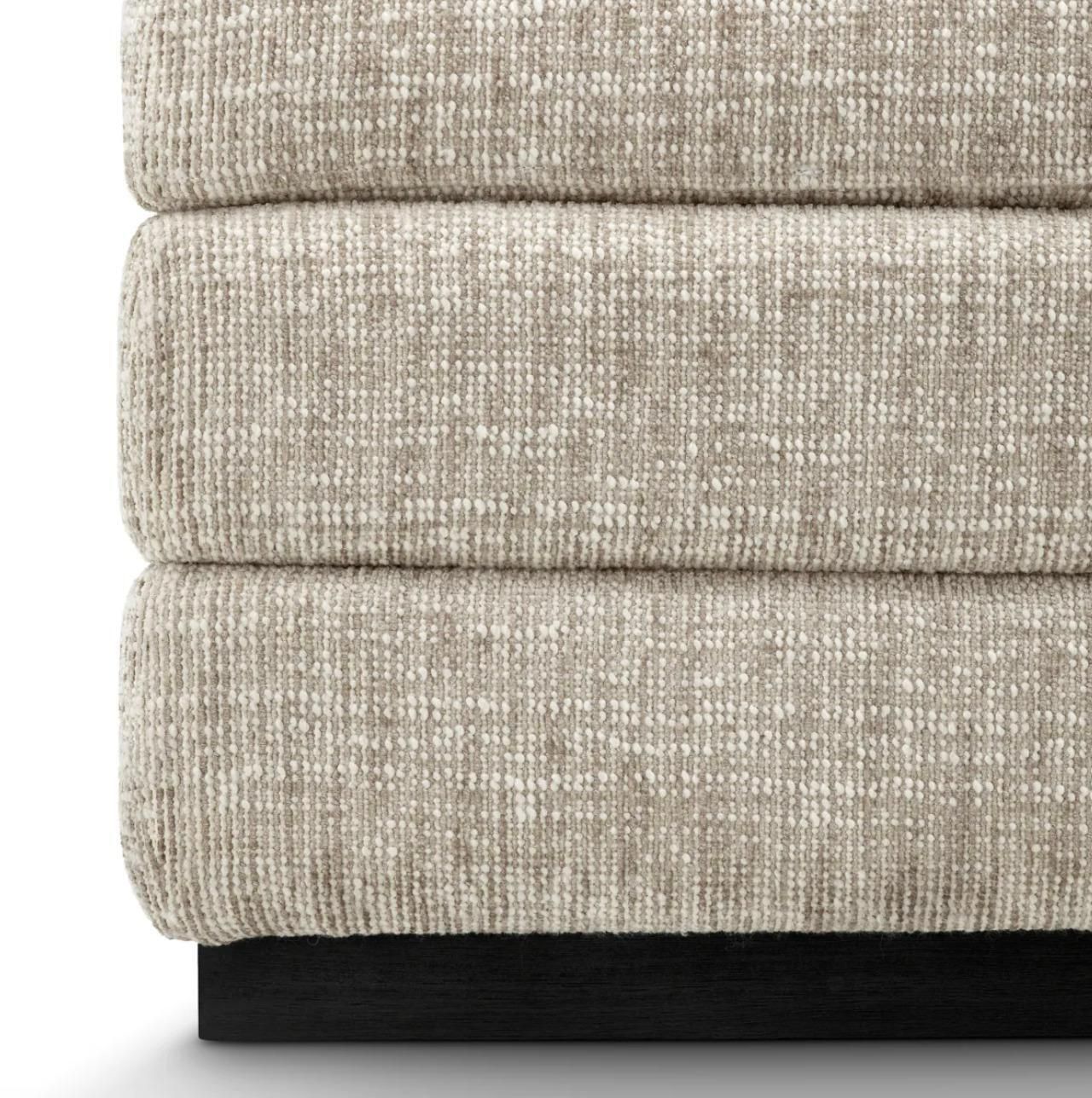 photo furniture Stool In Creststone Beige Fabric With Wood Finish Base
