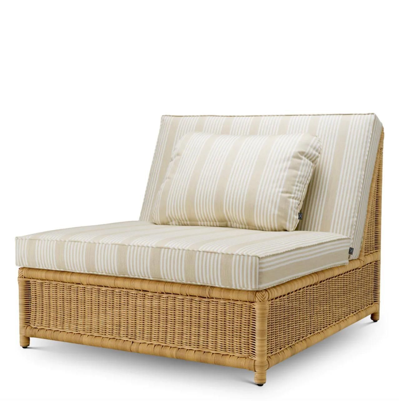 Outdoor Modular Chair In Synthetic Rattan And Saville Beige Fabric photo furniture