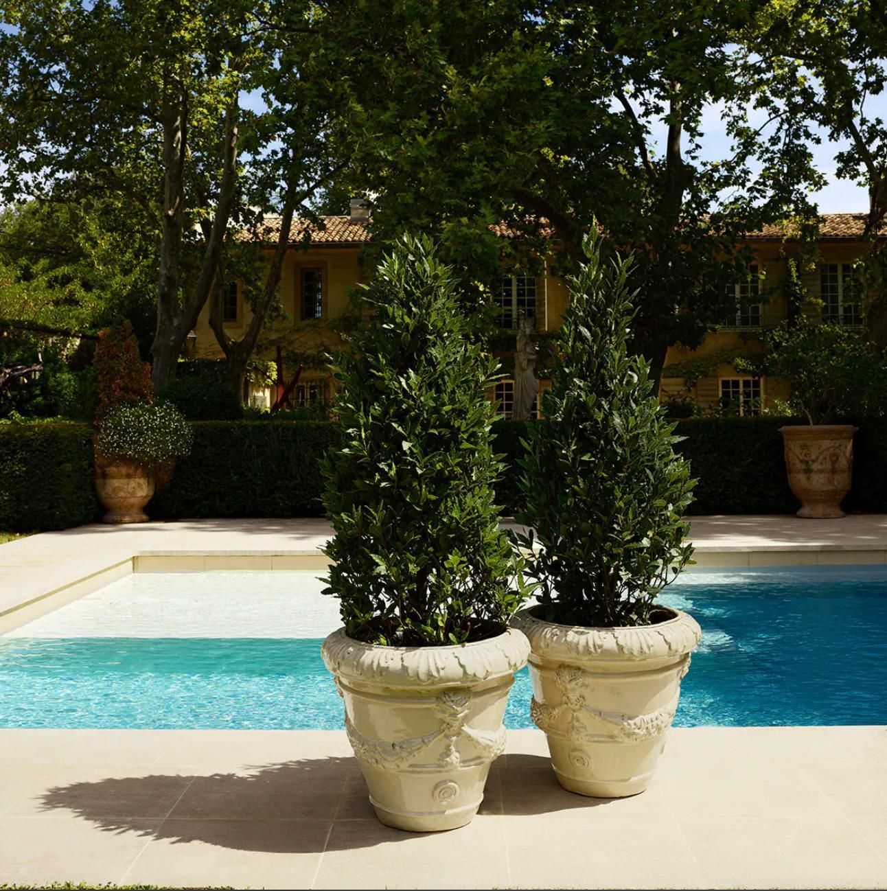 Pair Of Contemporary Planters In Sand Finish Ceramic photo for sale